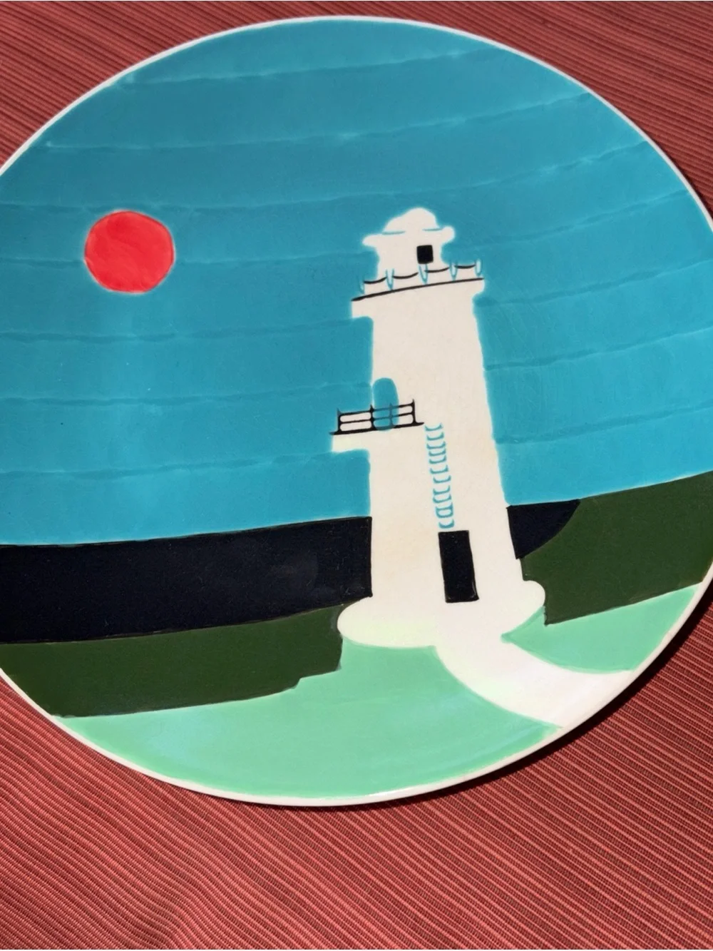 West Elm collectors dinner plates  Lighthouse Decorative Plate - Teal set of 4